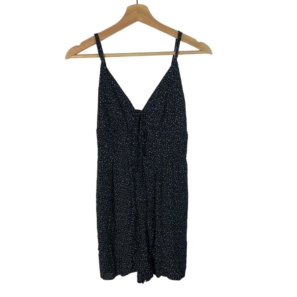 Aeropostale Black & Purple Floral Sleeveless‎ Romper L